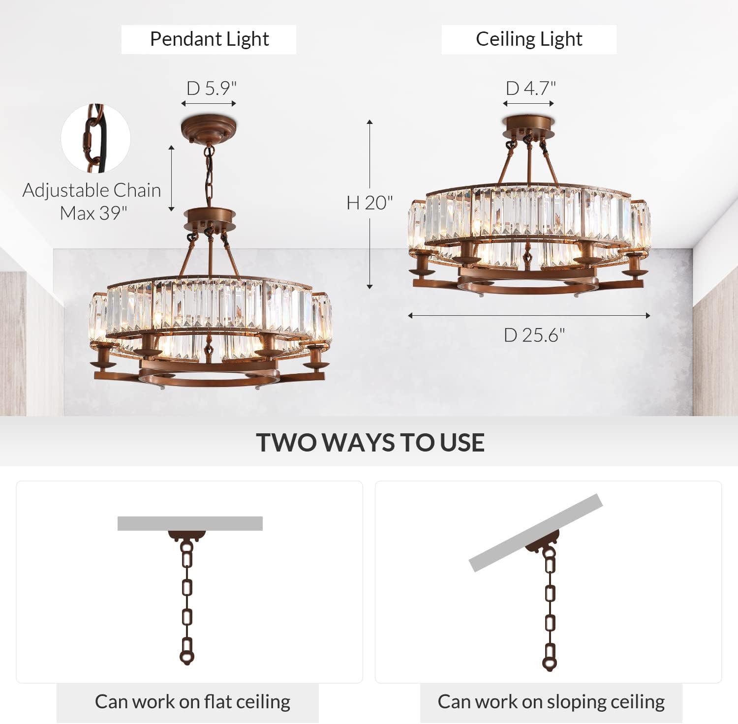 Best Seller NOXARTE Crystal Round Chandelier Light Fixture Wheel Pendant Light Brown Hanging Ceiling Lighting for Living Dining Room Farmhouse Amazing 🔥 NOXARTE Crystal Round Chandelier Light Fixture Wheel Pendant Light Brown Hanging Ceiling Lighting for Living Dining Room Farmhouse