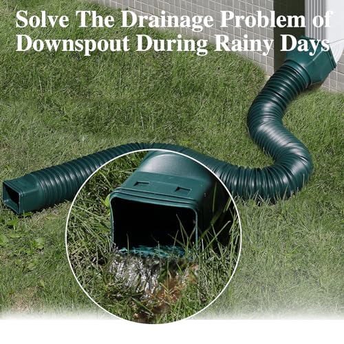 Image of Gutterlix 3 Pack Flexible Gutter Downspout Extensions Extendable from 21 inch to 67 inch, Downspout Extender Comes with Adapters, Thickened Down spout Drain Extension for Rainwater Drainage(Green)