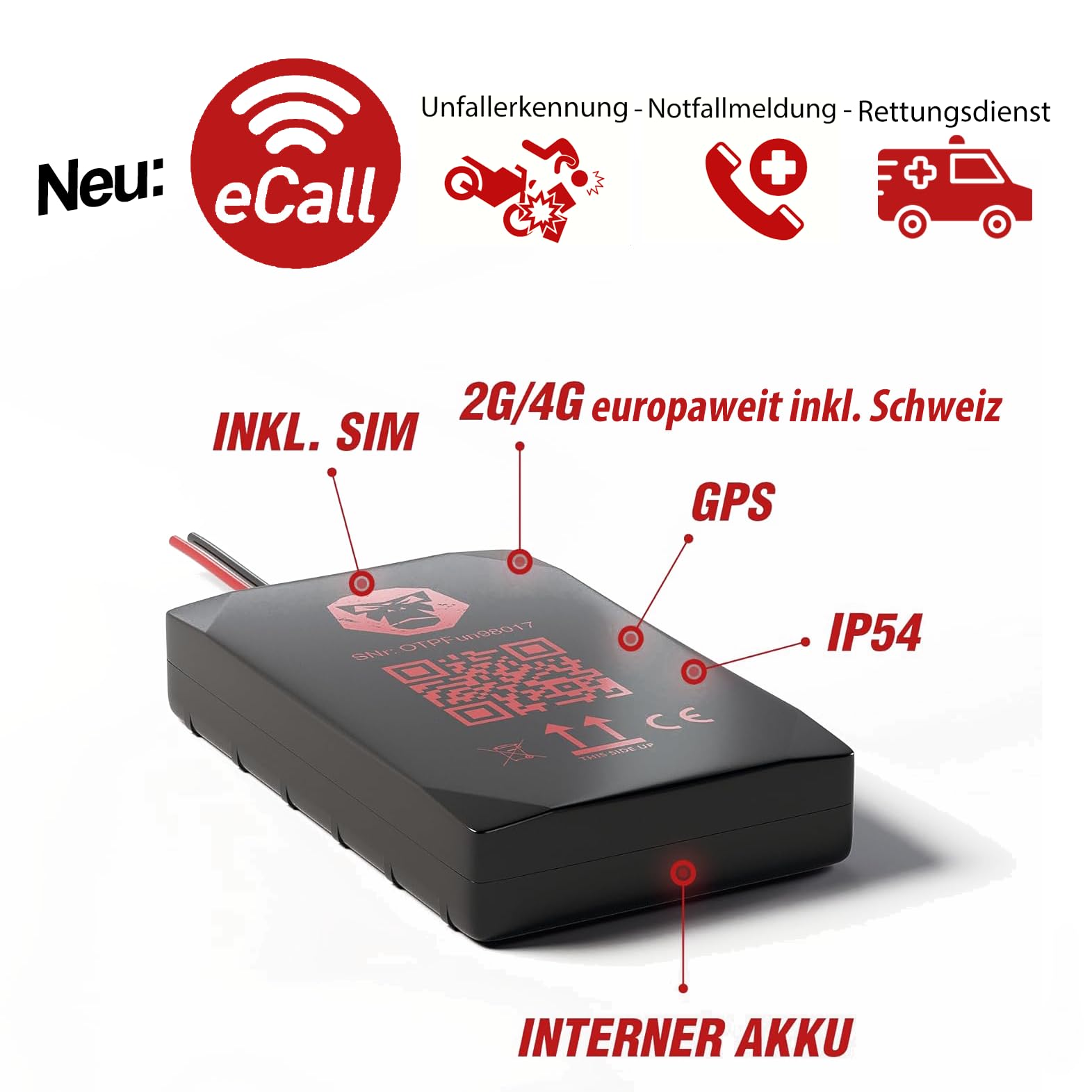 GPS Tracker Motorrad RideLink WingMan 4G | Live Tracking und Diebstahlmelder | Inklusive Motorrad Navigation, Routenplaner und Community | Robust, IP54 Wasserdicht und Staubdicht | made in Germany