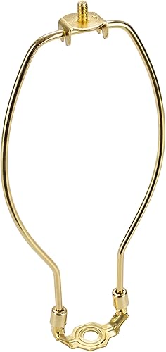 Aspen Creative 20003-1 Arpa de lámpara de 9 pulgadas con silla de montar en acabado de latón pulido