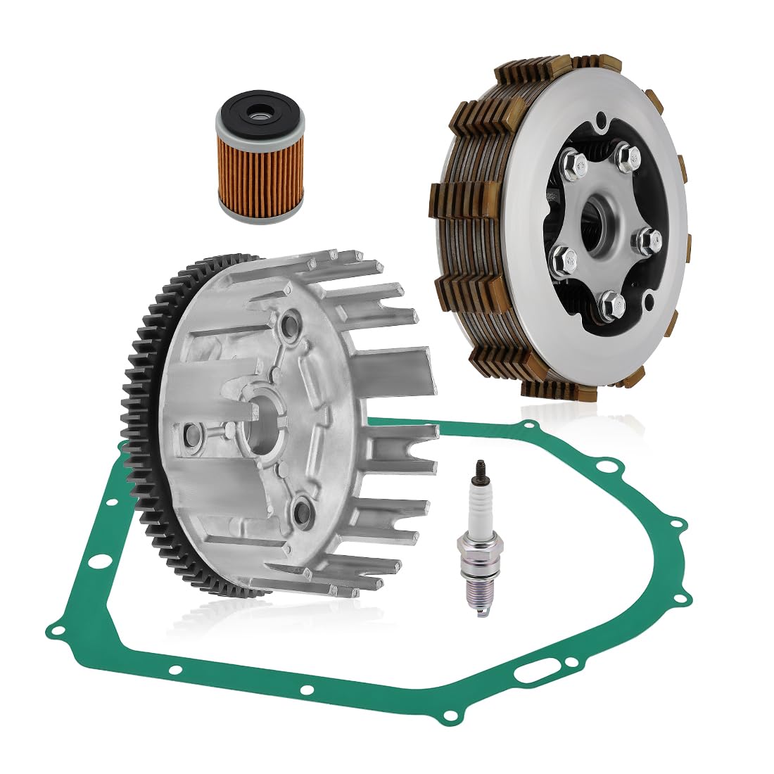 Kit de embrague reforzado con canasta para Yama-ha Raptor 350 2004-2013 Warrior 350 1987-2004 Kodiak 400 1993-1998 Big Bear 350 4x4 1987-1997 Big Bear 350 2x4
