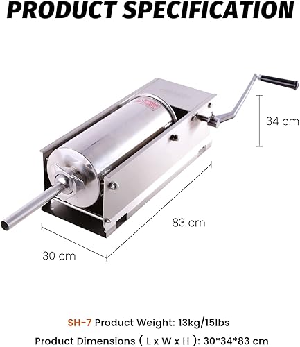 Miniatura 25 de Hakka - Embutidor de salchichas vertical de acero inoxidable de 25 libras/12 L