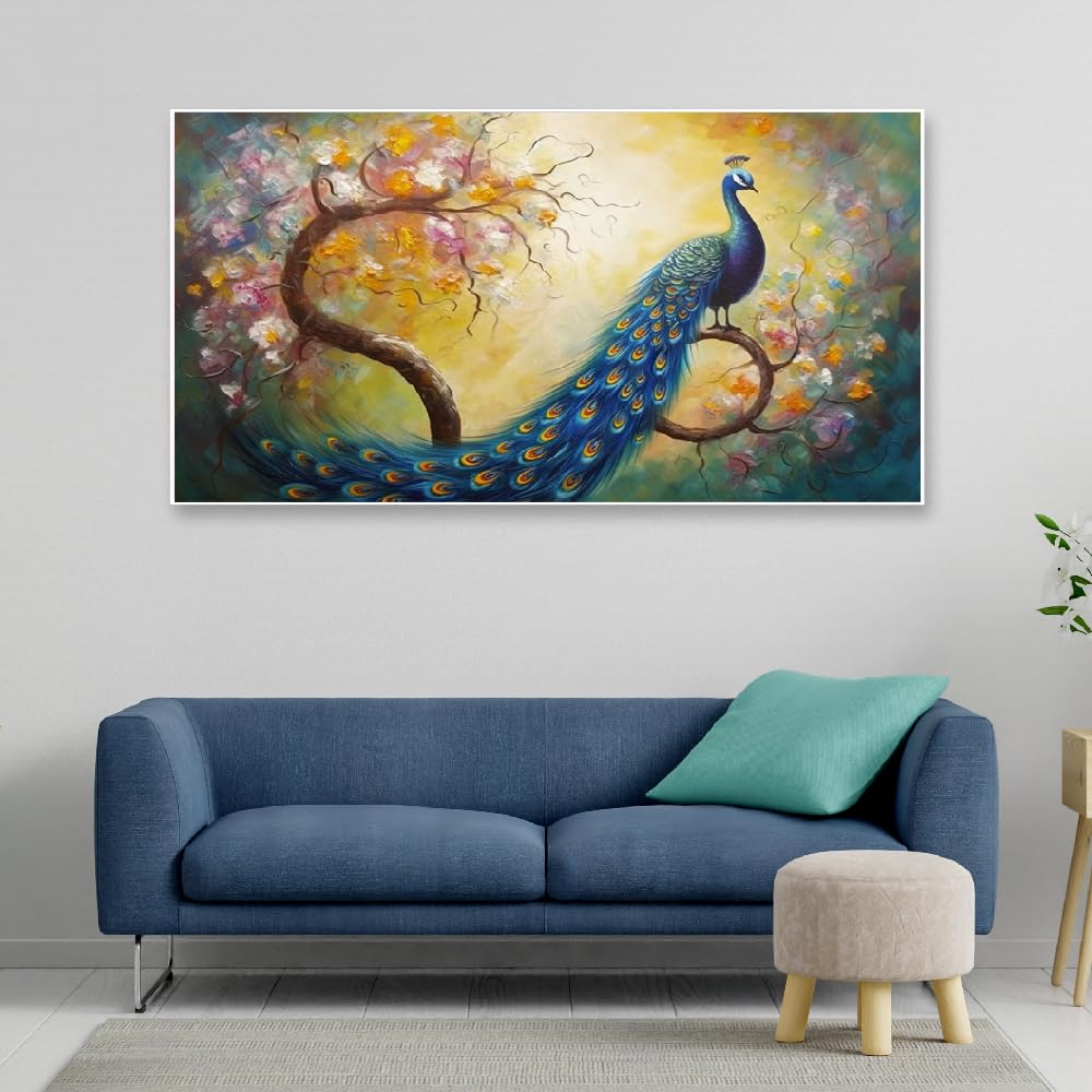 DEKORSTATION A Stunning Celebration of Natures Beauty and Elegance Beautiful Peacock Canvas Wall Painting for Home and Office Decor (48 Inch W x 24 Inch H) (B0D2J4D9WW) Amazon Price History, Amazon Price Tracker
