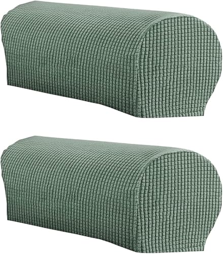 Miniatura 26 de LINGXIYA Juego de 2 fundas elásticas para reposabrazos de felpa suave y elástica, de elastano para sillas/sofás, fundas protectoras para muebles
