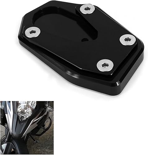 Miniatura 7 de jfqm Fit for Suzuki V-Strom 1000 XT VSTROM 1000 DL1000 2014-2021 Kickstand Side Shoe Foot Rests Stand Extension Enlarger Aluminum (Color  Black)