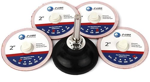 Miniatura 2 de Disco de lijado de bloqueo de rollo de diamante Discos de cambio rápido galvanizados de 2 pulgadas para esmerilado rápido de vidrio de cerámica de