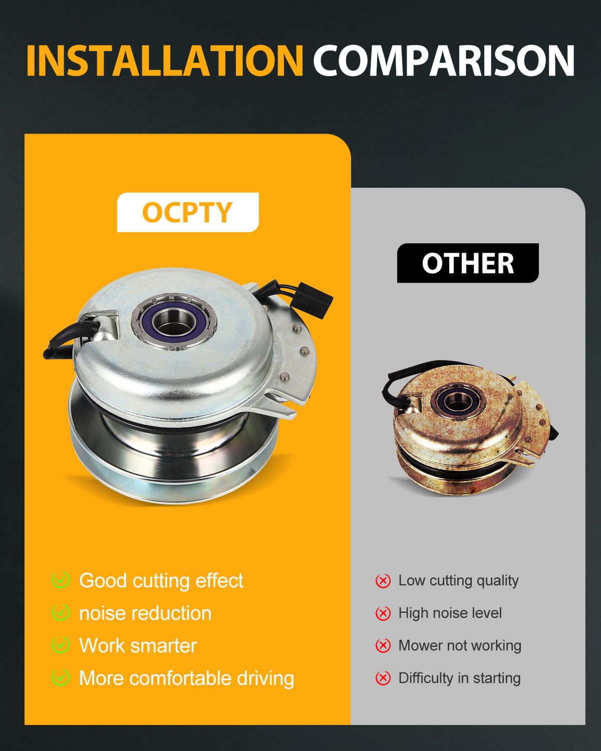 OCPTY Frizione elettrica per tosaerba 717-04163, ricambio per frizione elettrica CUB CADET LT1042 LT1045 LT1046 LT1050 SLT1550