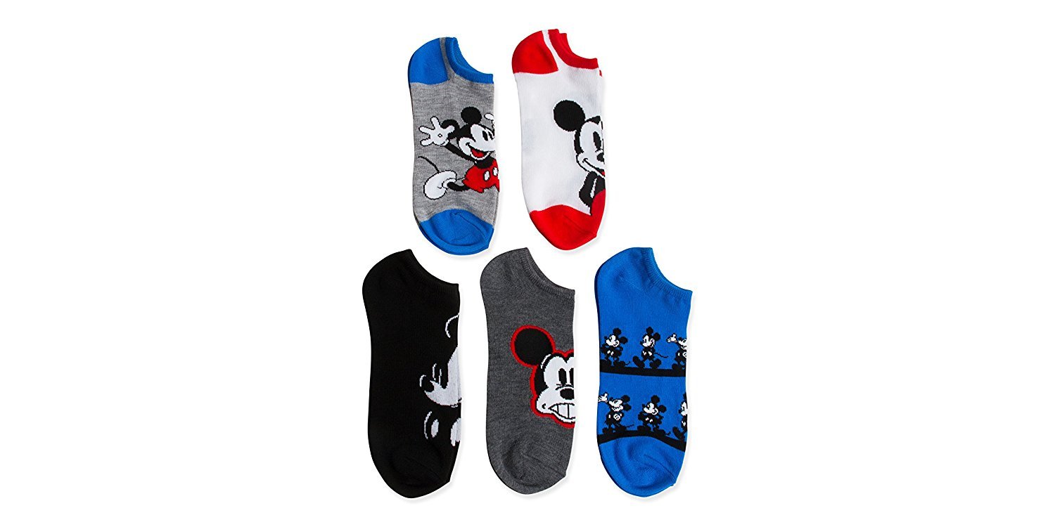 Disney Mickey Mouse Men's 5 pk No Show Socks