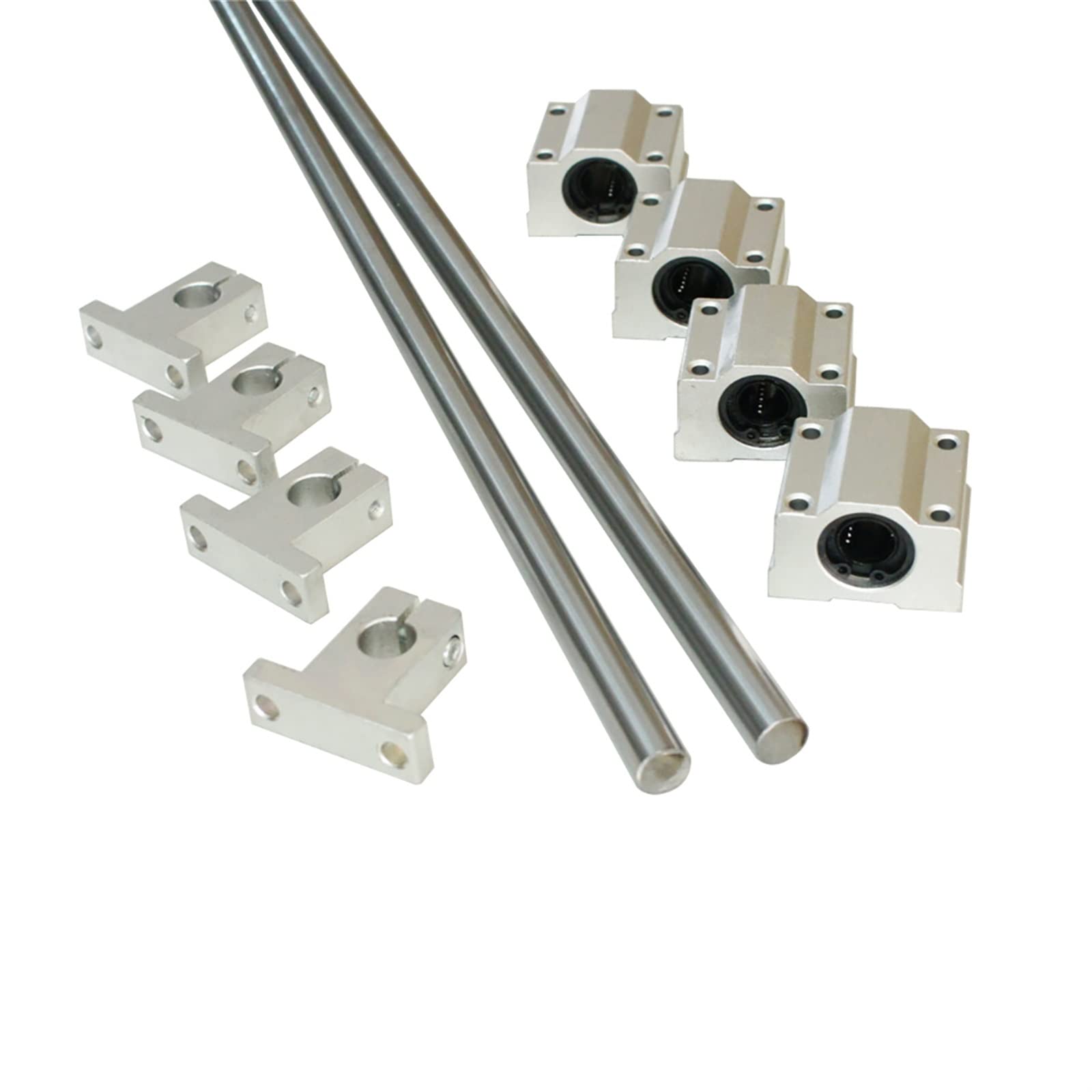 Cuscinetto a sfere a gola profonda in acciaio crom 25mm 10PCS/SET Albero guida lineare Asse ottico Asta OD 8/10/12/16/20/25 Mm SCS-UU Blocco lineare Cuscinetto SK Supporto albero for router CNC(500mm)