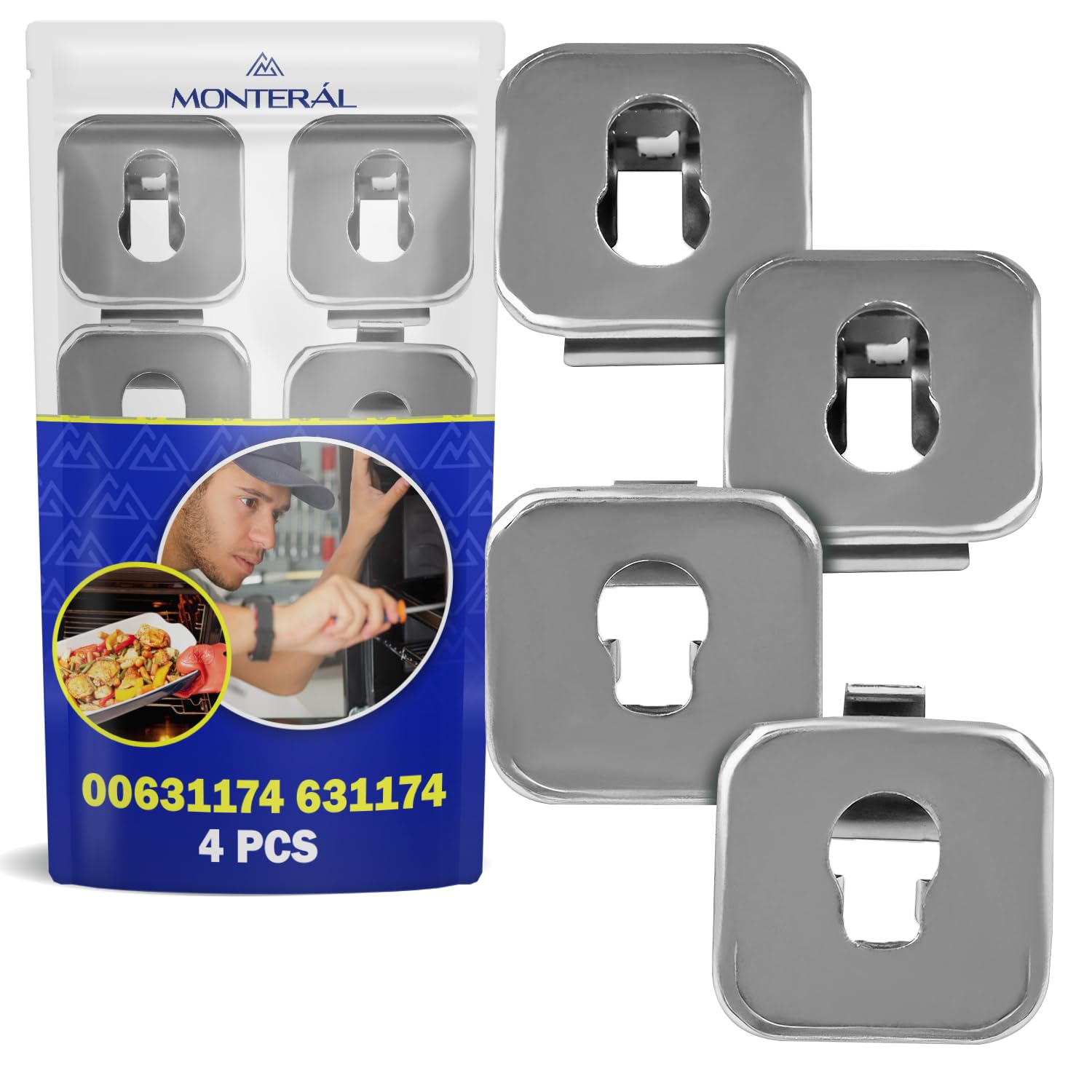 4 Piezas Casquillo para Guías Telescópicas del Horno con Código Original 00631174 631174 para Bosch para Balay para Constructa para Siemens para Neff - Garantía de 10 Años - MONTERAL