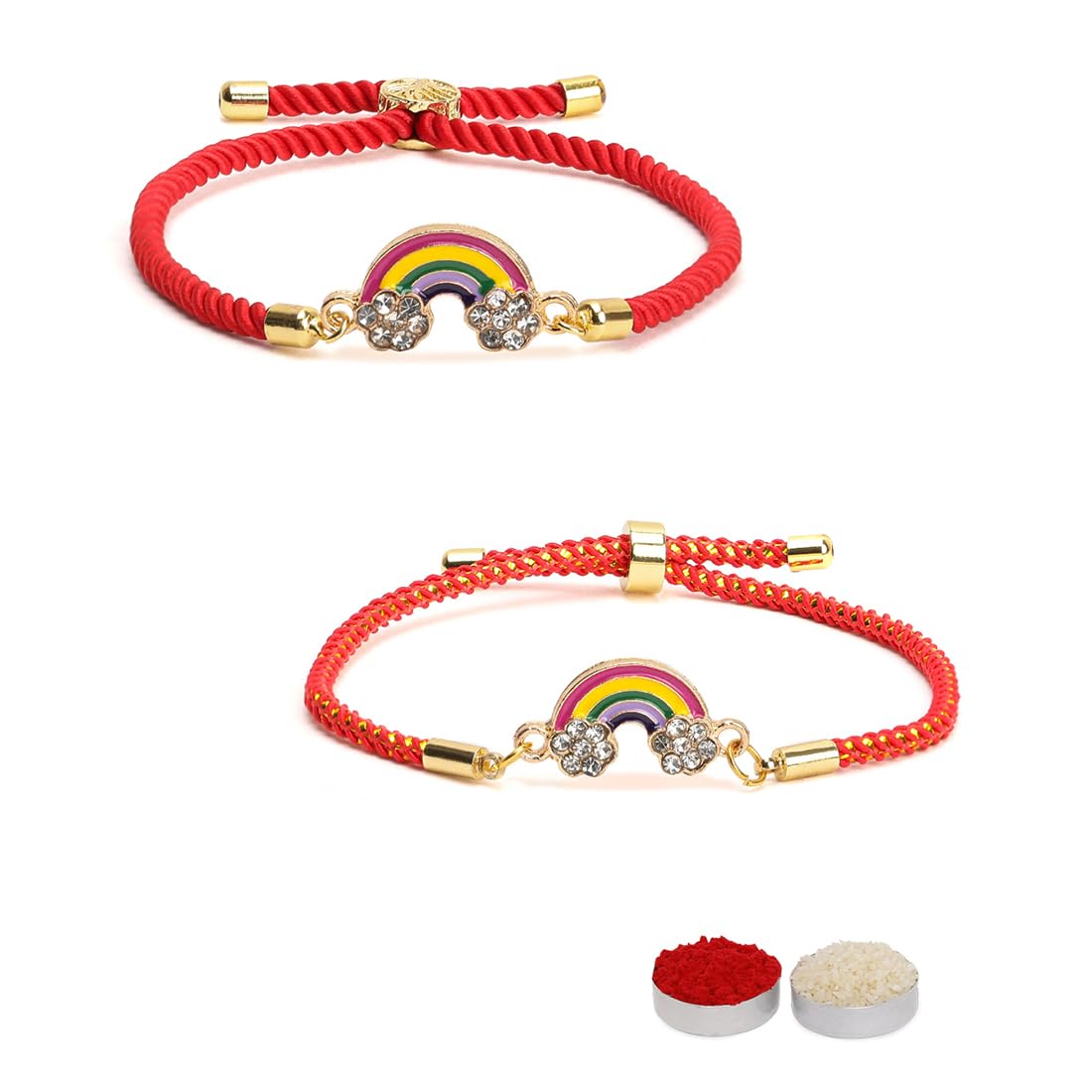 El Regalo 2PCs Cute Kids Rainbow Bracelet Rakhi Combo Sets- Fancy Kids Rakhi for Brother/Sister/Niece or Nephew with Roli Chwal, Rakhi Message Card in Rakhi Box for Babies/Toddlers/Kids (Option-3) (B0CFJTZ87V) Amazon Price History, Amazon Price Tracker