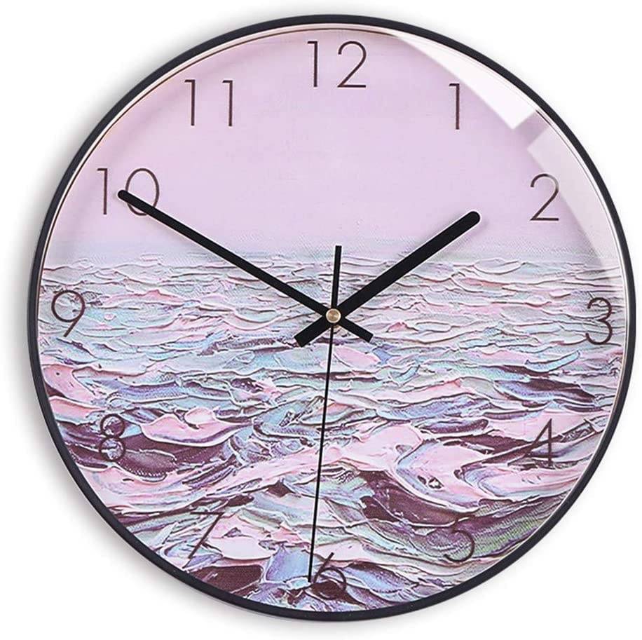 Horloge silencieuse de 12 pouces au design abstrait et coloré pour la maison