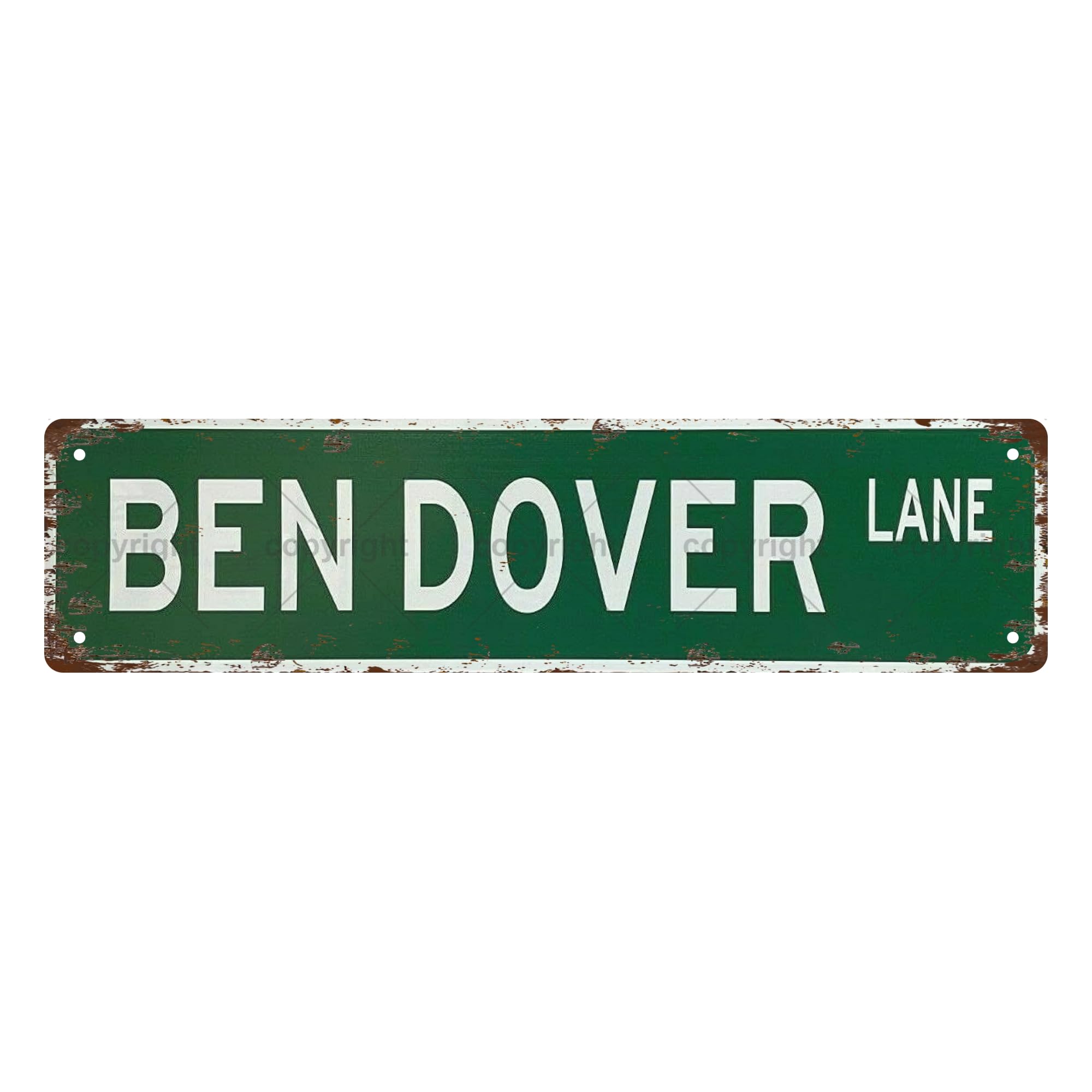 Ben Dover Lane Sexual Metal Tin Street Sign Bar Cafe Garage Cave Home Room Wall Bathroom Farmhouse Garden Porch Patio Decor,4x16 Inch