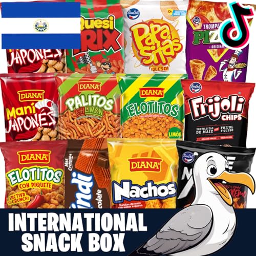 Charloo Exotic Snacks From Around the World Box + FREE Surprise! - El Salvador International Snack box - Snack Box From Around The World Foreign Snack Box Foreign Snacks International Snacks Weird Snacks Food, 12 Pcs
