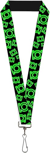 Hebilla Abajo Cordón-1.0 "-Linterna Verde Eléctrica Logo Disperso Negro