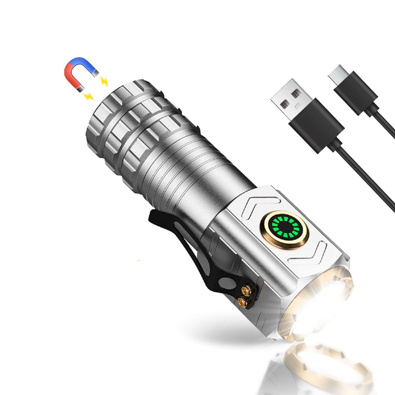 Lampe Torche Led Ultra Puissante, Lampe De Poche Rechargeable, Ip67