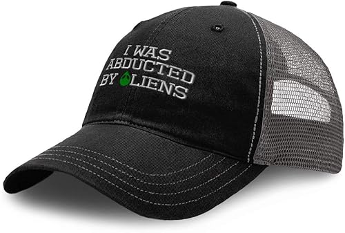Miniatura 1 de Richardson Trucker Mesh Hat I was Abducted by Aliens Embroidery Cotton Dad Hats for Men & Women Snapback Black Charcoal