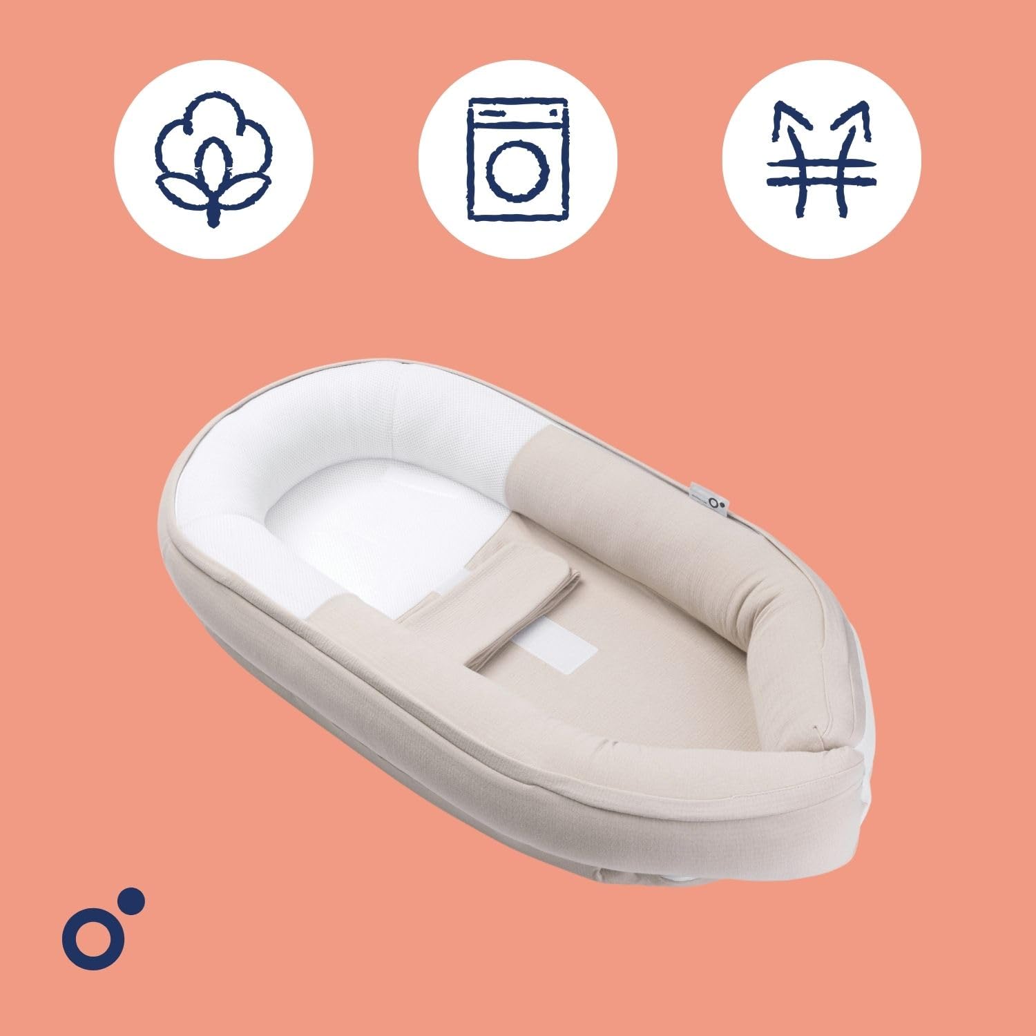 DOOMOO Cocoon Reductor para recien nacidos Tetra Jersey Sand, Evolutivo, Transpirable, 0 - 8 meses