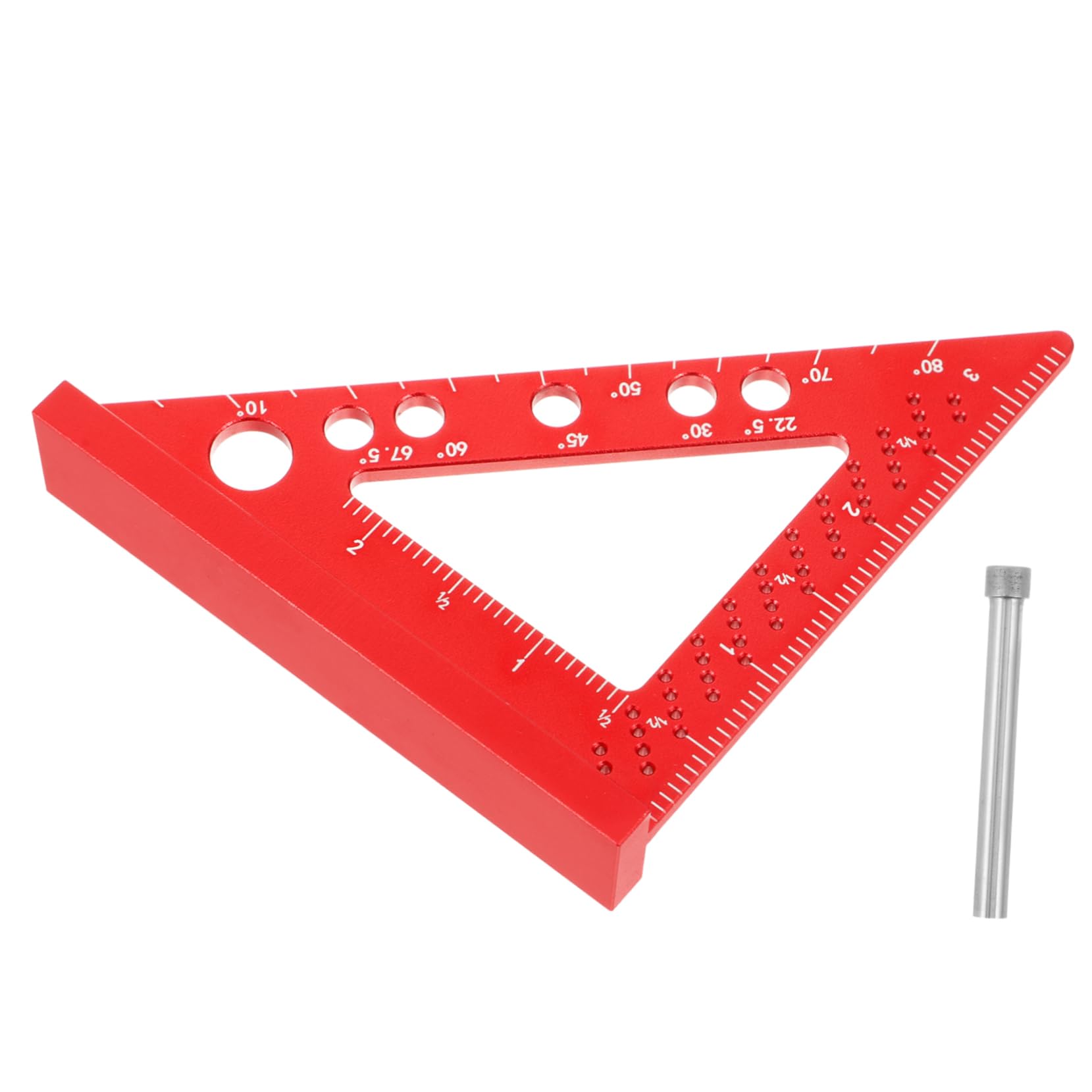 OSALADI Working Ruler Precision Metal Triangle Ruler Geometric Rulers 45 Degree and 90 Degree Angle Marking