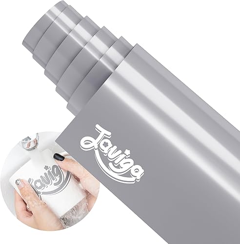 Vinilo permanente gris compatible con Cricut, rollo de vinilo adhesivo gris brillante de 12 pulgadas x 6 pies para decoraciones y regalos del día de