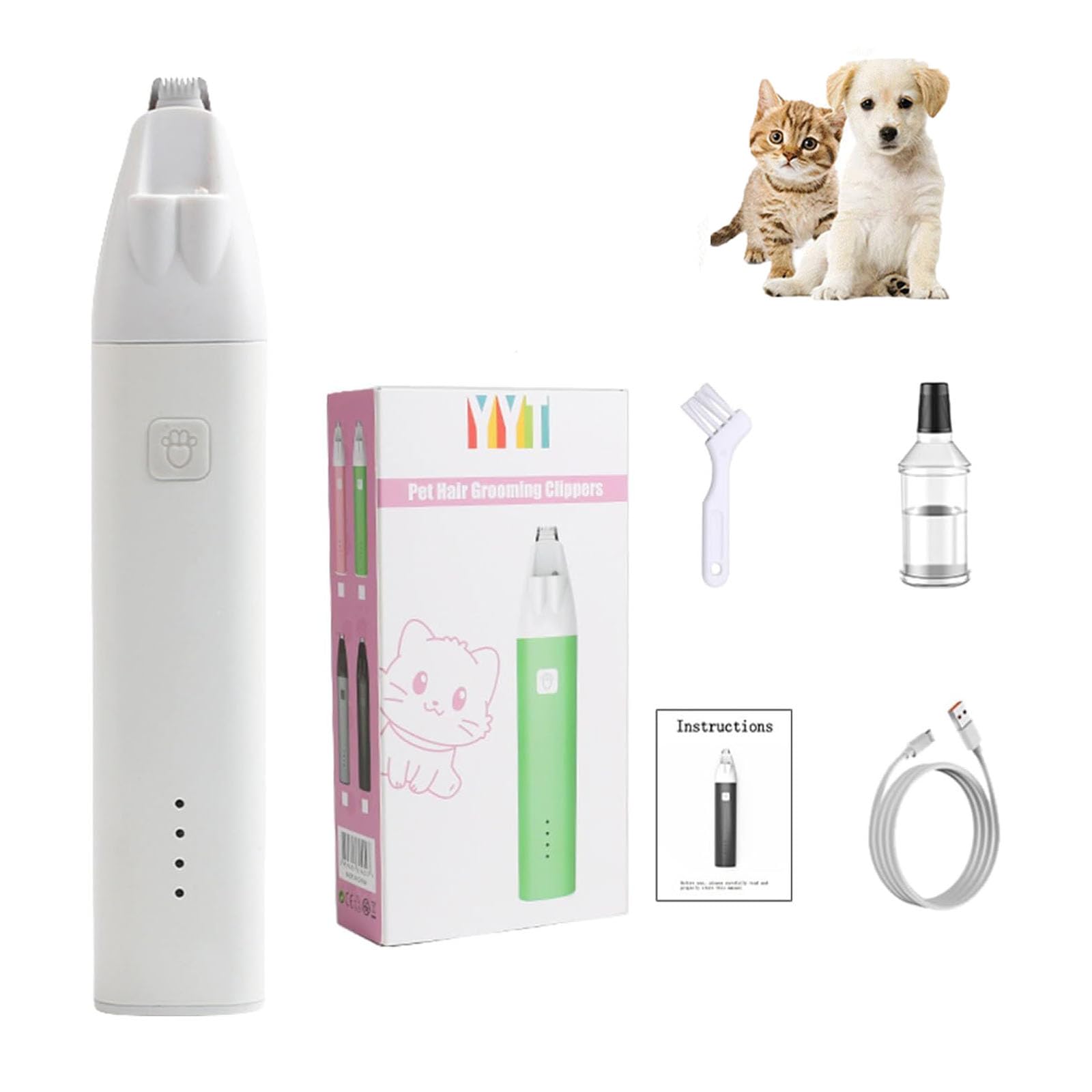 Tosatrice per Cani per La Toelettatura, Tagliacapelli per Zampe di Cani E Gatti con Luce LED, Testina in Ceramica per Peli di Animali Domestici per Cani di Piccola Taglia E Gatti