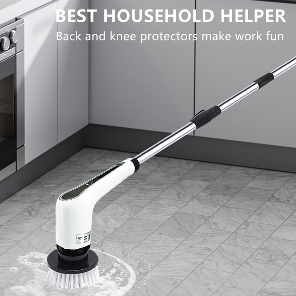 Fregadora Giratoria Eléctrica, Cepillo De Limpieza Eléctrico Recargable Por USB, Cepillo De Limpieza Inalámbrico De Mano Multifuncional For El Hogar, Cocina, Baño, Ventana, Inodoro, Juego De Cepillos