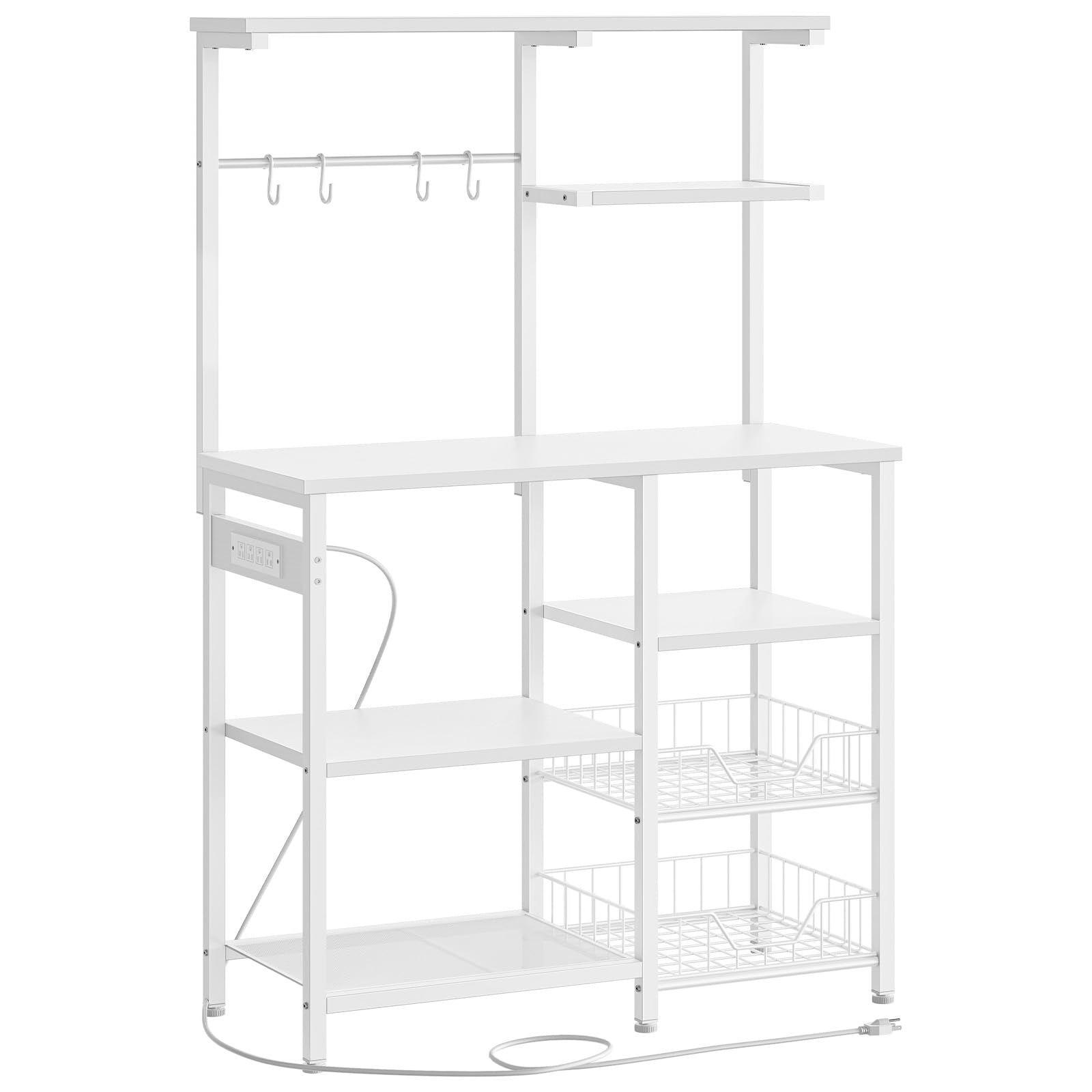 HOOBRO Large Bakers Rack with Power Outlets