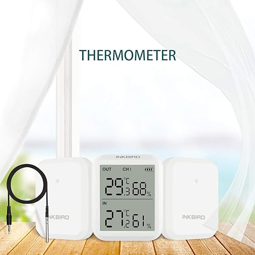 Miniatura 5 de Inkbird ITH-20R Higrómetro digital para interiores y exteriores, termómetro inalámbrico para habitación con sensor, pantalla de temperatura precisa
