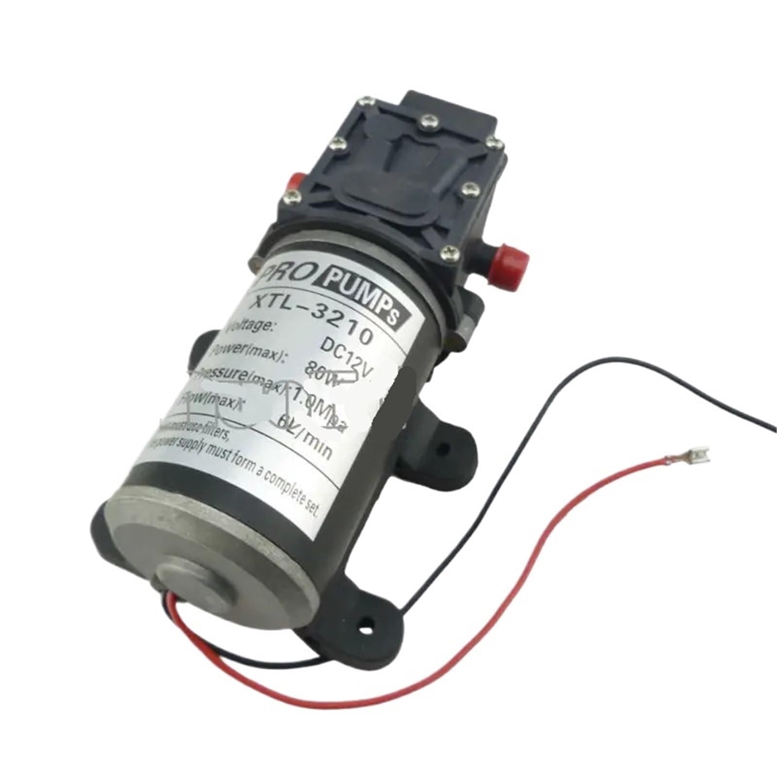 Membranowa pompa wodna 12 V 80 W mini 6 l/min pompa samozasysająca 6 bar wysokociśnieniowa pompa natryskowa rolnicza (typ przełącznika ciśnienia, 24 V)