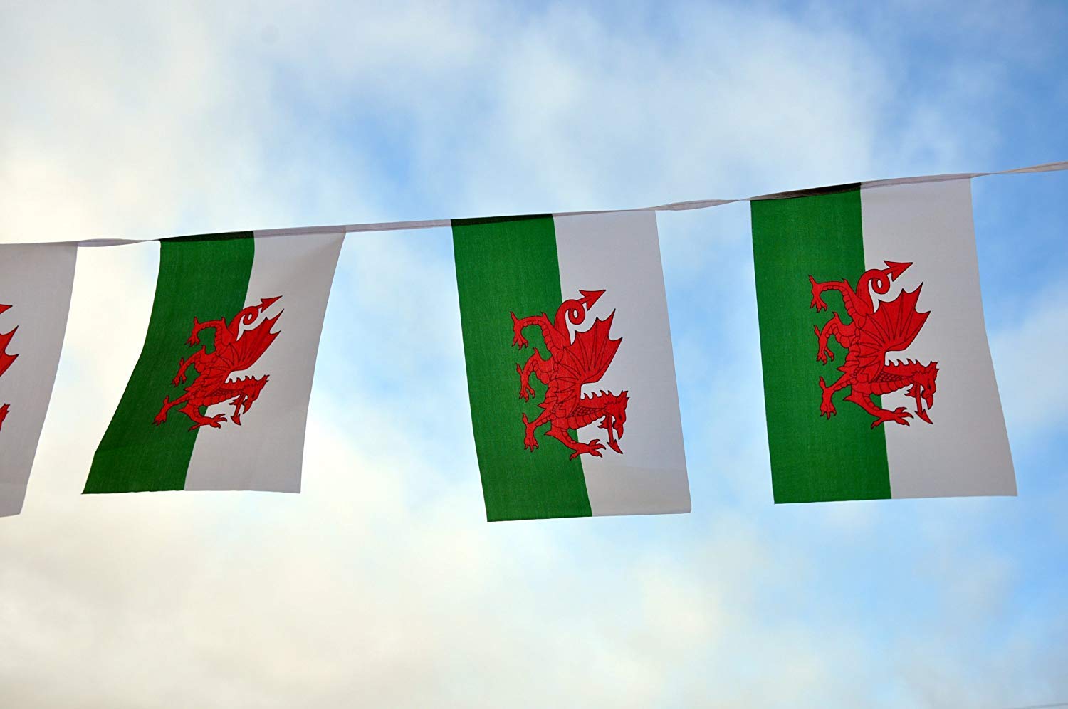 Wimpelkette St. Davids – Walisische Flagge, 9 M, Polyester, 30 Flaggen