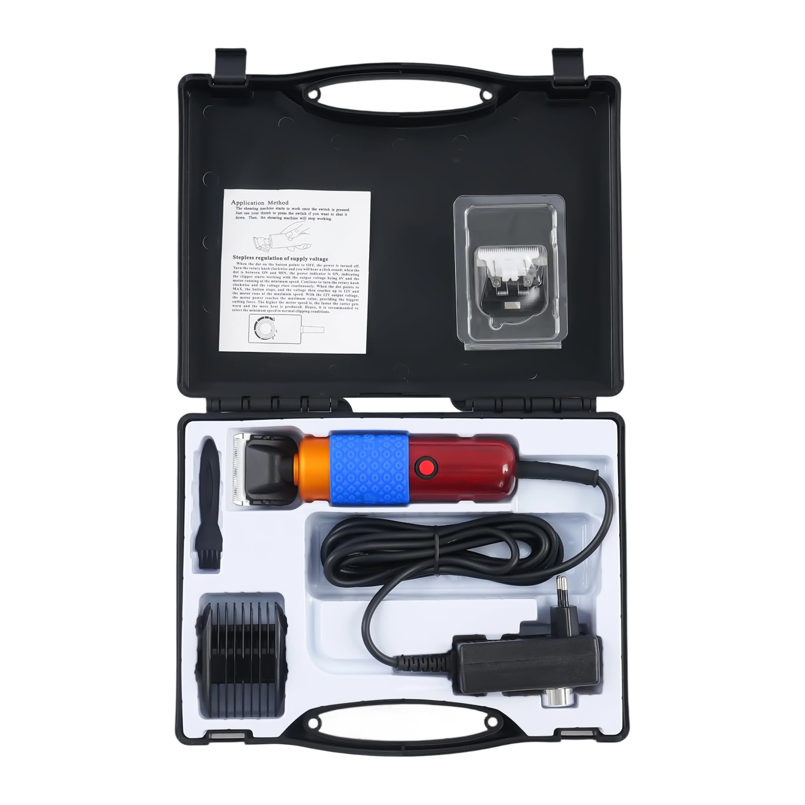 Tosatrice professionale per cani, 200 W, con cavo da 3 m, silenziosa, 60 dB, per cani e gatti, forbici elettriche per pecore con regolatore di velocità, 1000-6600 giri/min, per barboncini, cavalli