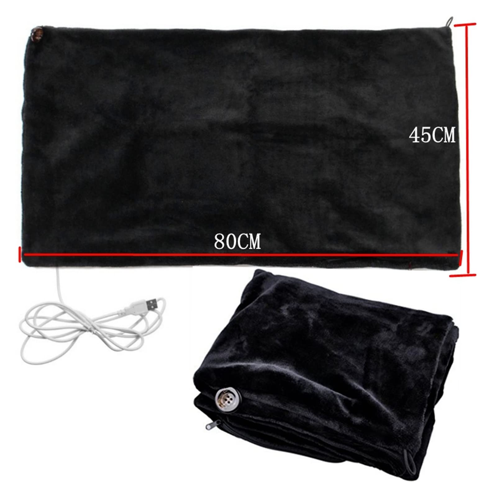 Manta calefactable USB Calentamiento eléctrico Manta calefactora Cojín Hombro Cuello Mantón Calefactor móvil 5V 4W Hogar Coche Oficina Manta eléctrica Lavable 80 * 45CM Manta eléctrica