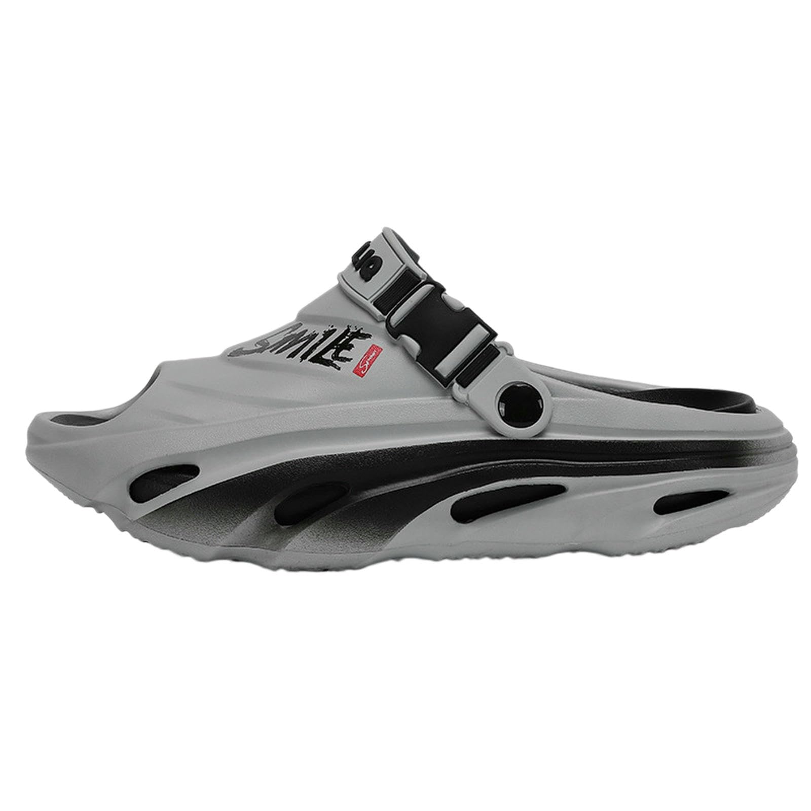 Ciabatte Uomo Donna Estive Infradito con Suola Spessa per Sandali da Spiaggia Estivi Antiscivolo Durevole Uso Esterno E Balneare-Grigio Nero-42-43