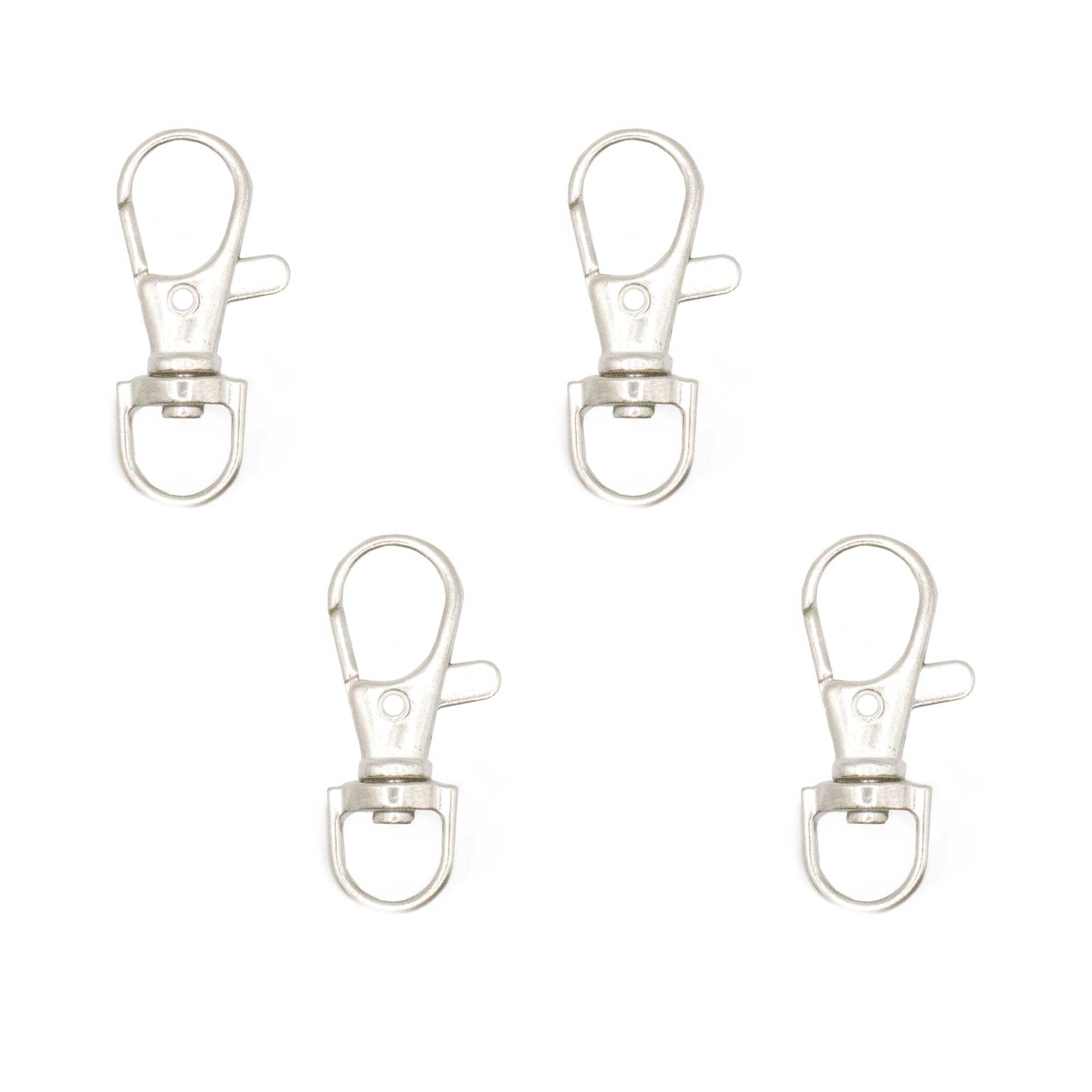 Hand Silver Pack Of 4 Large Metal Lobster Claw Clasps 360° Swivel Trigger Snap Hooks - 35Mm Long