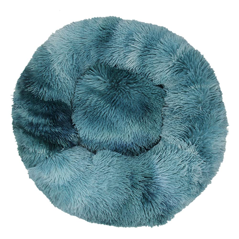 Lukery Dog Cat Donut Bed, Fluffy Plush Puppy Kitten Cuddler Round Bed, Warm and Soft Pet Cosy Anti Anxiety Beds for Small/Medium/Large Dogs (70CM,Hazy blue) โ image 1