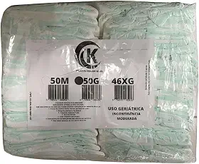 Fralda Geriátrica Adulto Segunda Linha Com 50 Unidades Tamanho M G XG Incontinência Moderada (Grande)