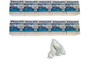 Philips MR16 50W Halogen GU5.3 Light Bulb 10-Pack with Osram Halogen 50W