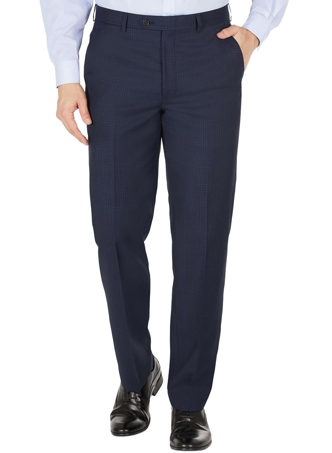 Lauren Ralph Lauren Mens Classic-Fit Wool Plaid Dress Pants 42W x 32L Navy