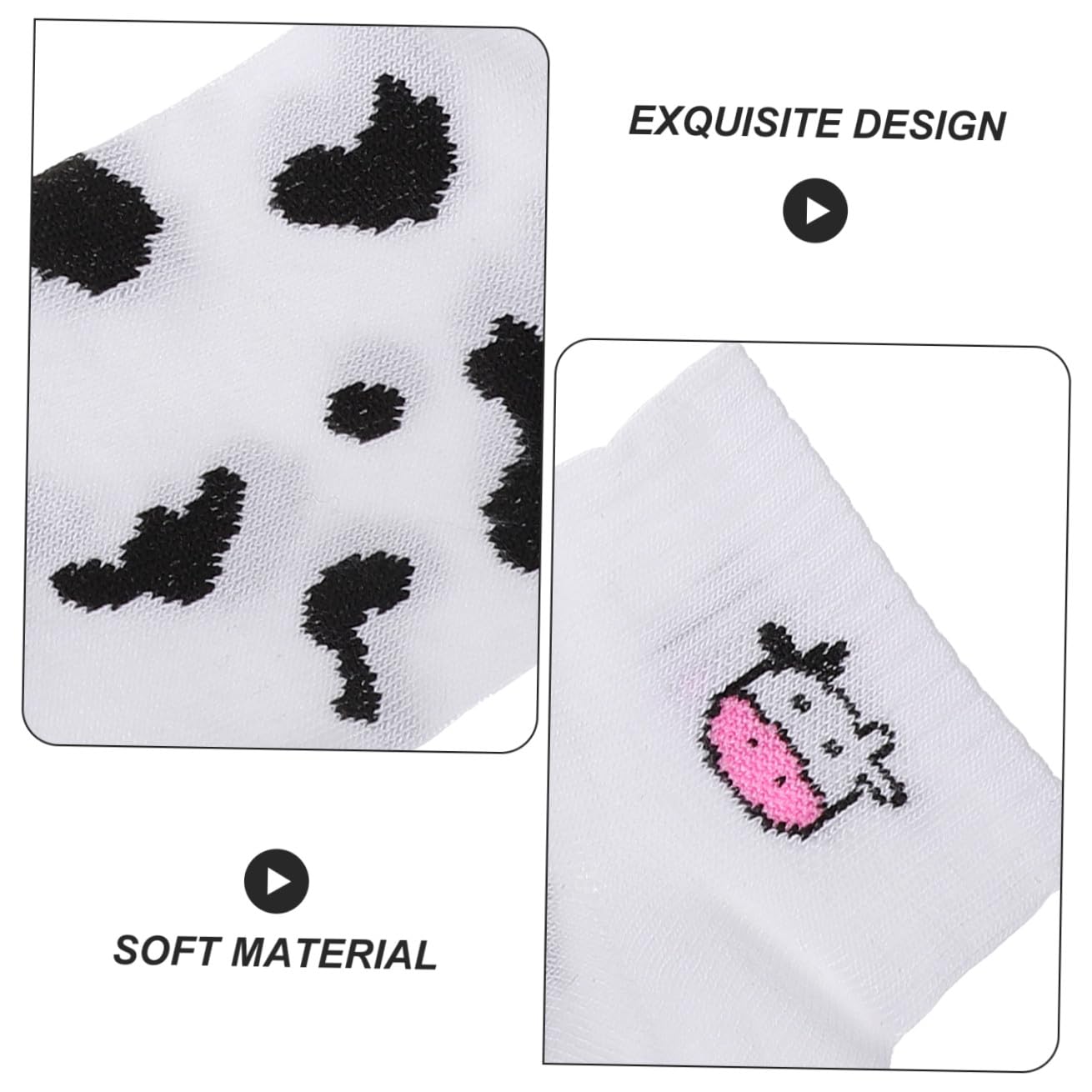 BESPORTBLE 5 pares Calcetines Cortos de Algodón para Mujer con Estampado de Vaca y Diseño Elástico y Transpirable para Adolescentes y Diario