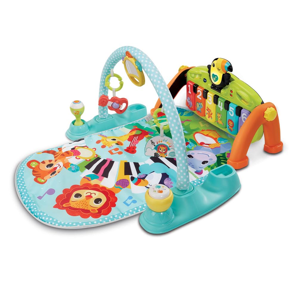VTech - Tapis Tap Tap Piano Évolutif 5 en 1 - Tapis d'Éveil avec Arche d'Éveil, Piano Bébé Lumineux et Hochets - Jeu Musical et Évolutif - Motricité Bébé - Cadeau de Naissance - Contenu en Français