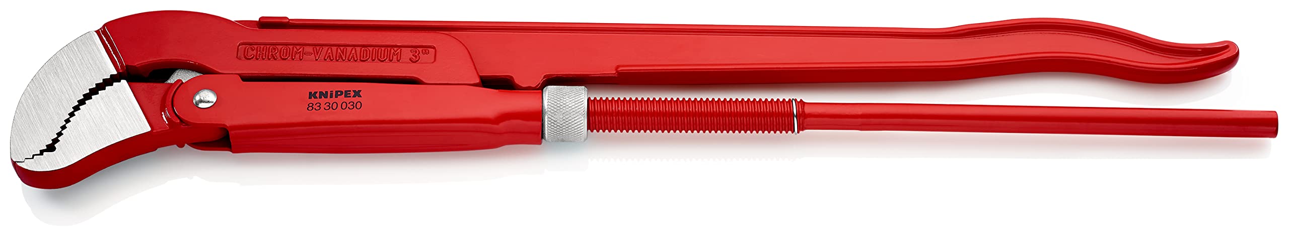 KNIPEX Llave para tubos en forma de S recubierto de pintura pulverizada, rojo 680 mm, 83 30 030