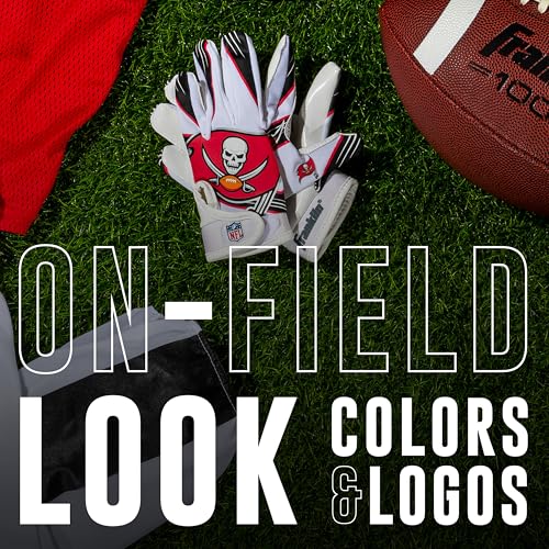 Image of Franklin Sports Youth NFL Football Receiver Gloves - Kids Football Gloves Pair - NFL Team Logos and Silicone Palm