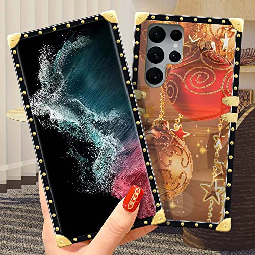 Coque Samsung Galaxy S23 Ultra Boules de Noël - Le Cadeau Idéal Festive Souple Carrée