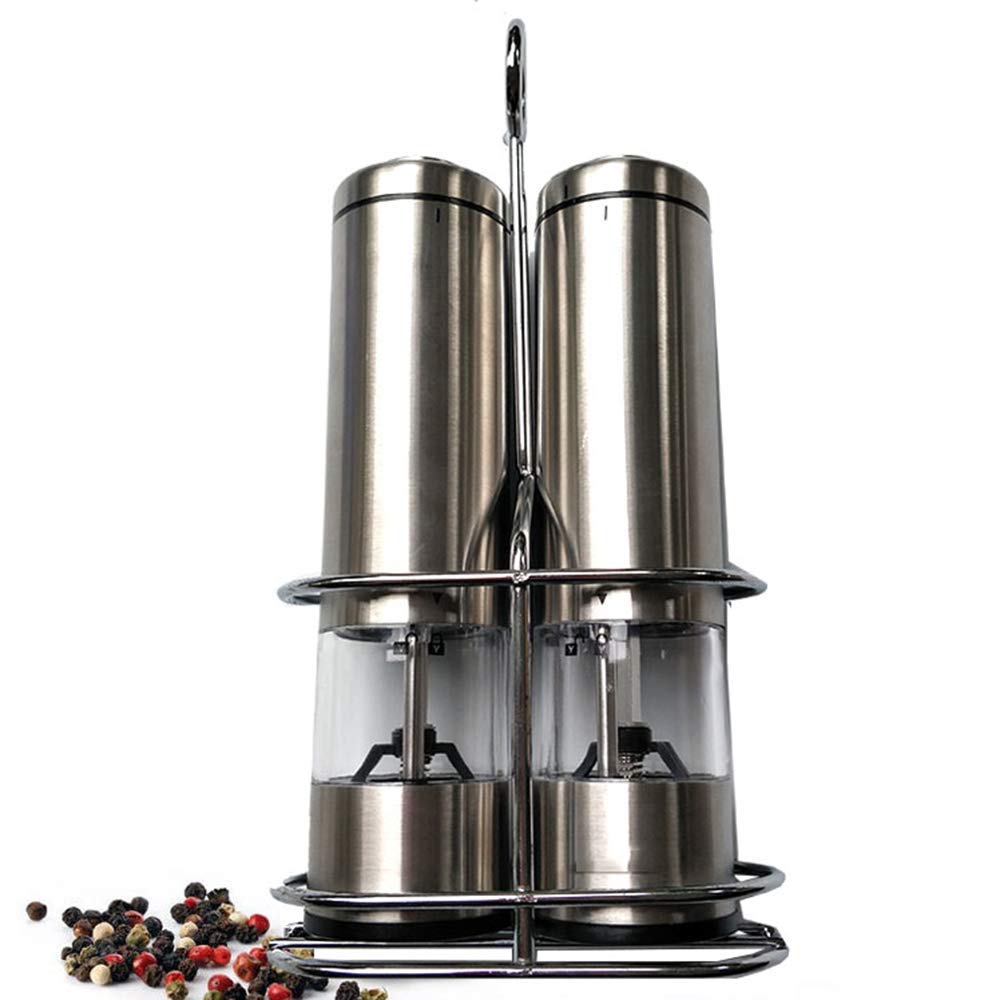 sdneNest Macina sale e pepe elettronico con supporto in acciaio inox macinapepe con supporto in ceramica con luci regolabili grossolanità.