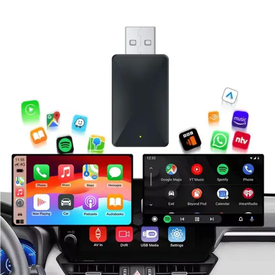 HB PLUS Wireless CarPlay Adapter Convert Wired Carplay/Android auto Dongle to Wireless | Plug & Play Wireless Car Connectivity, Easy Installation, Fast Connection, No Wiring Needed-image-40