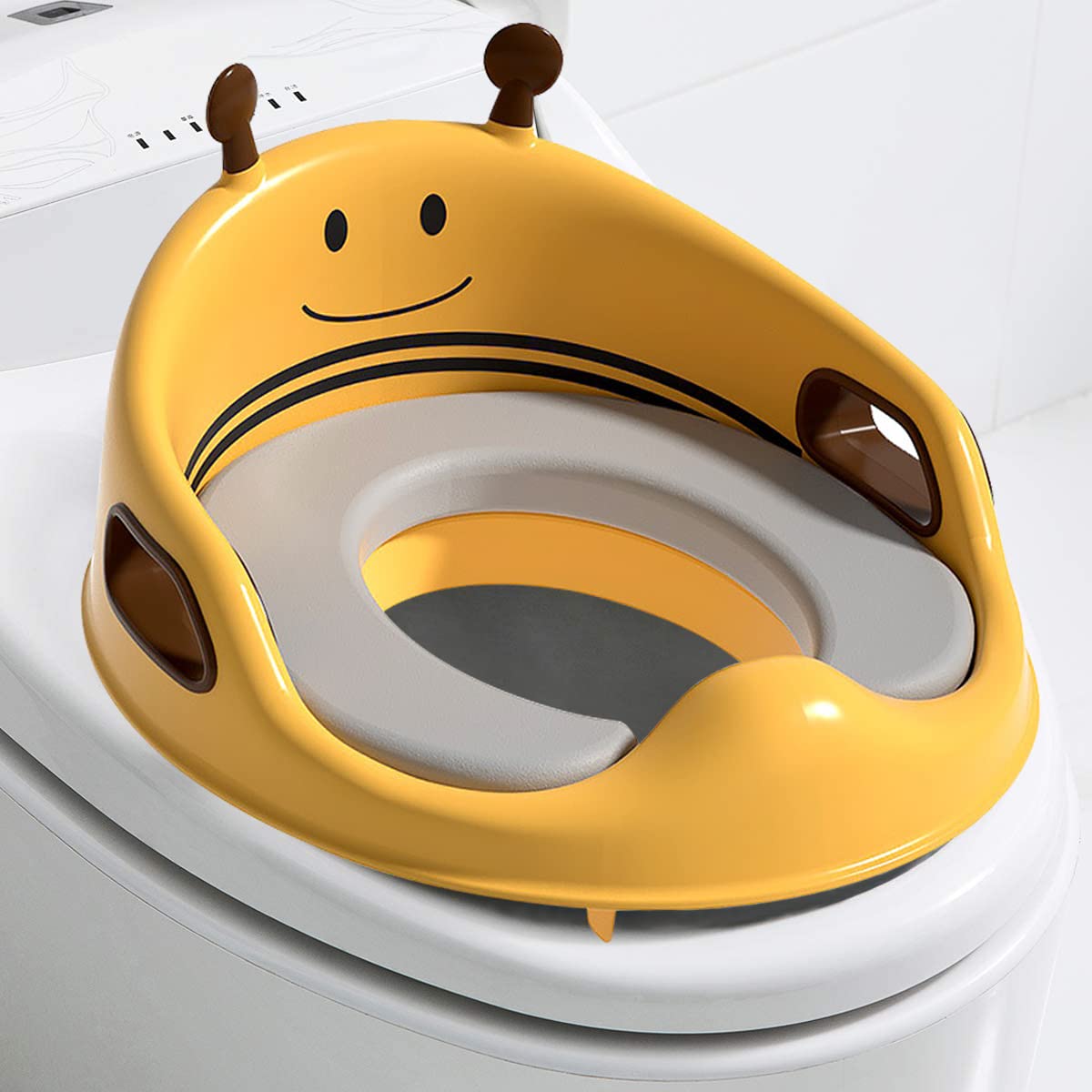 HASTHIPPotty Training Seat, Detachable Kids Toilet Seat, with Soft PU Cushion and Safe Handles Portable Baby Potty Seat Chair, Non-Slip and Splash Guard Training Toilet Seat for 1-5 Years Boys Girls