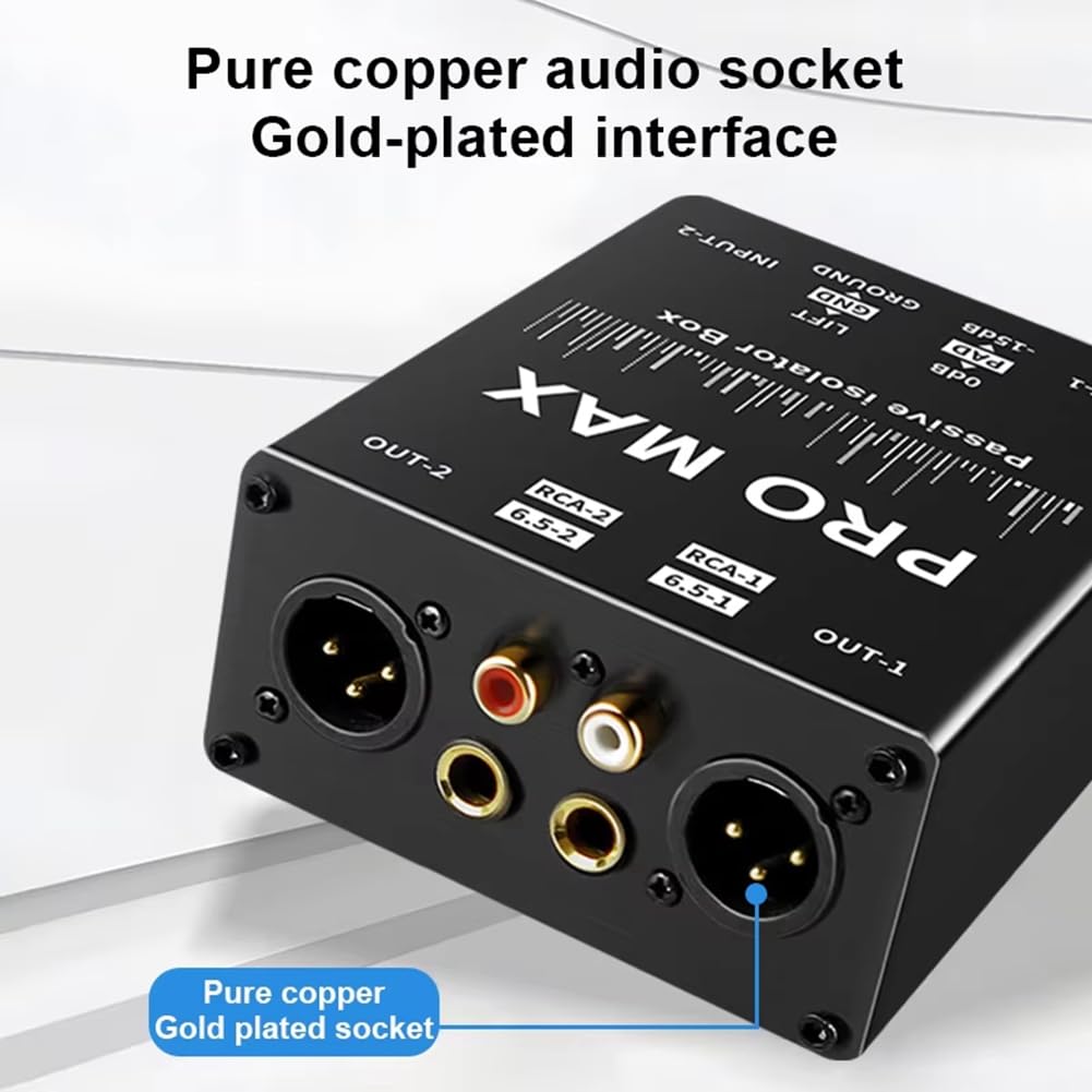 XLR 6.5 Isolatore Audio, Eliminatore di Corrente Audio, Microfono A Terra del Microfono A Trasmissione in Diretta