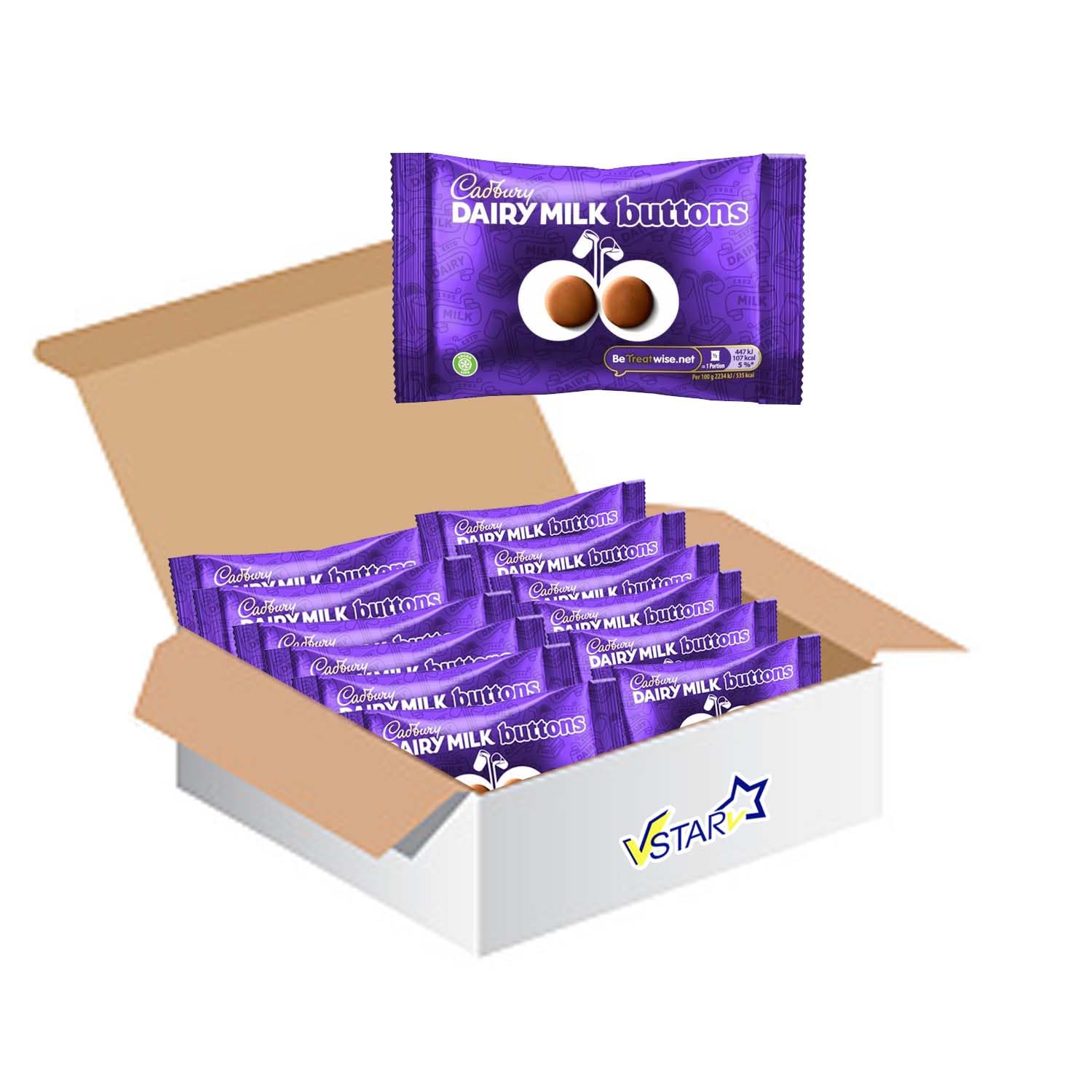 VSTARAll Chocolate Bars Collection (Cadbury Dairy Milk Giant Buttons Bag 40g, Half Box), 1.0 count
