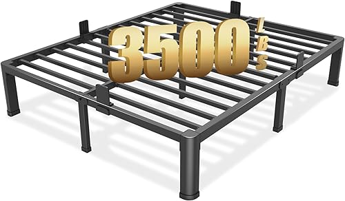 Miniatura 12 de FUIOBYVV Marcos de Cama Individual con Patas de Esquinas Redondeadas, 14 Pulgadas de Alto, 3500 Libras, Marco de Cama de Plataforma de Metal Extra