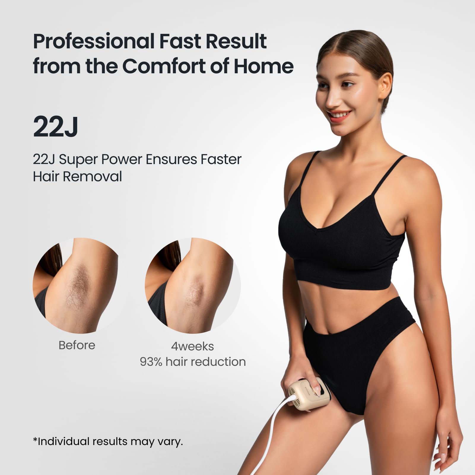 22J Epilatore Luce Pulsata con Doppio Impulso IGBT, 78W Epilatore laser Definitiva e Professional per peli ostinati,Epilatore laser con 4 °C Ghiaccio in Zaffiro per Donna Ascelle Bikini Corpo,Viaggio